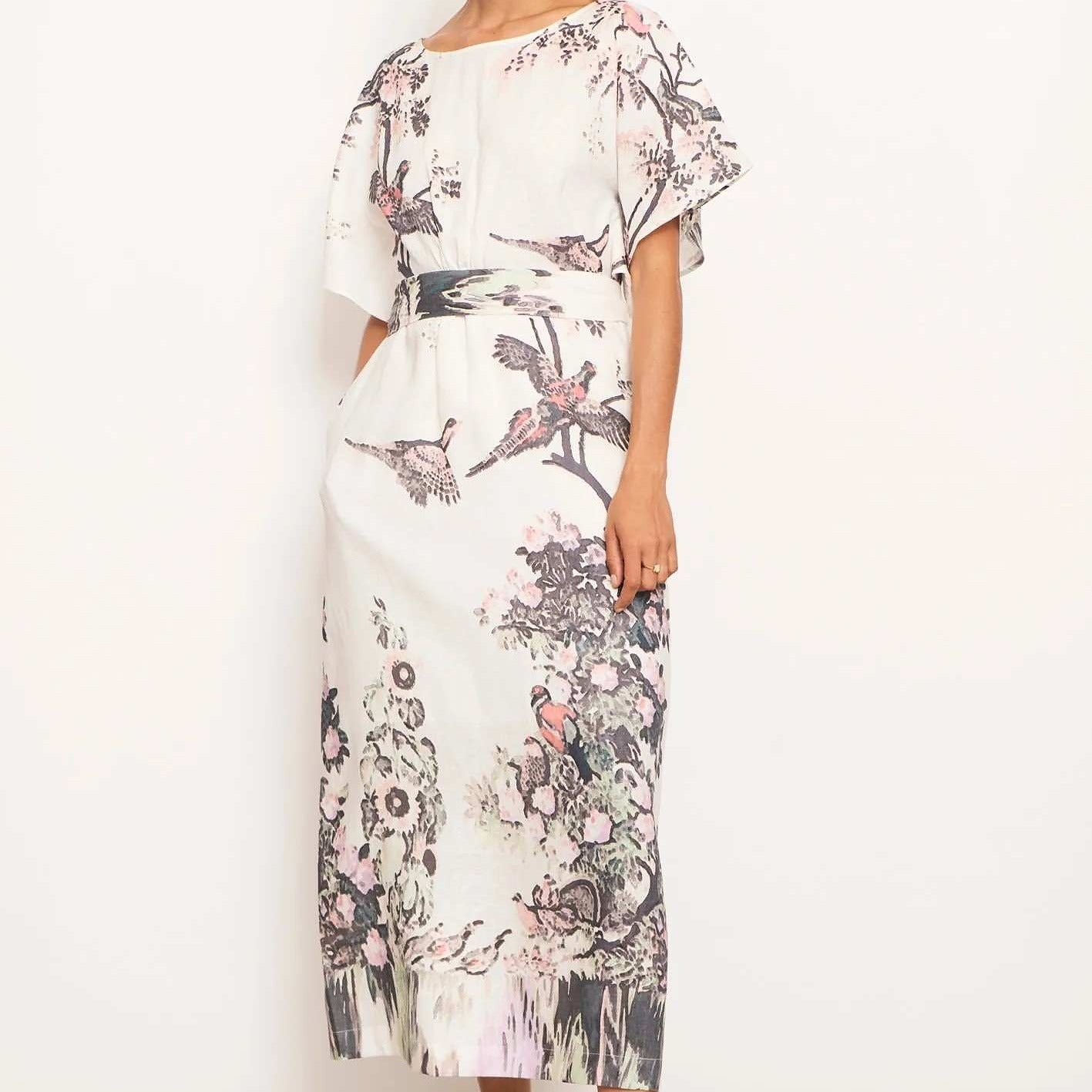 Pol Tambi Tie Dress Print Size 10 RRP $400